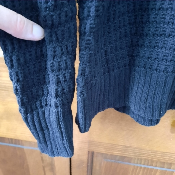 🛍 Old Navy Textured Cotton-blend Tunic Length Black Jack Knit Sweater Size S - Picture 6 of 9